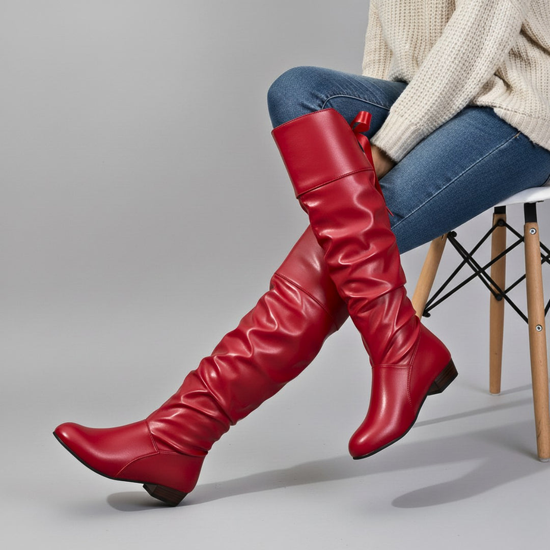 Gemma — Vegan Leather Knee Boots for Women with Laces (5)