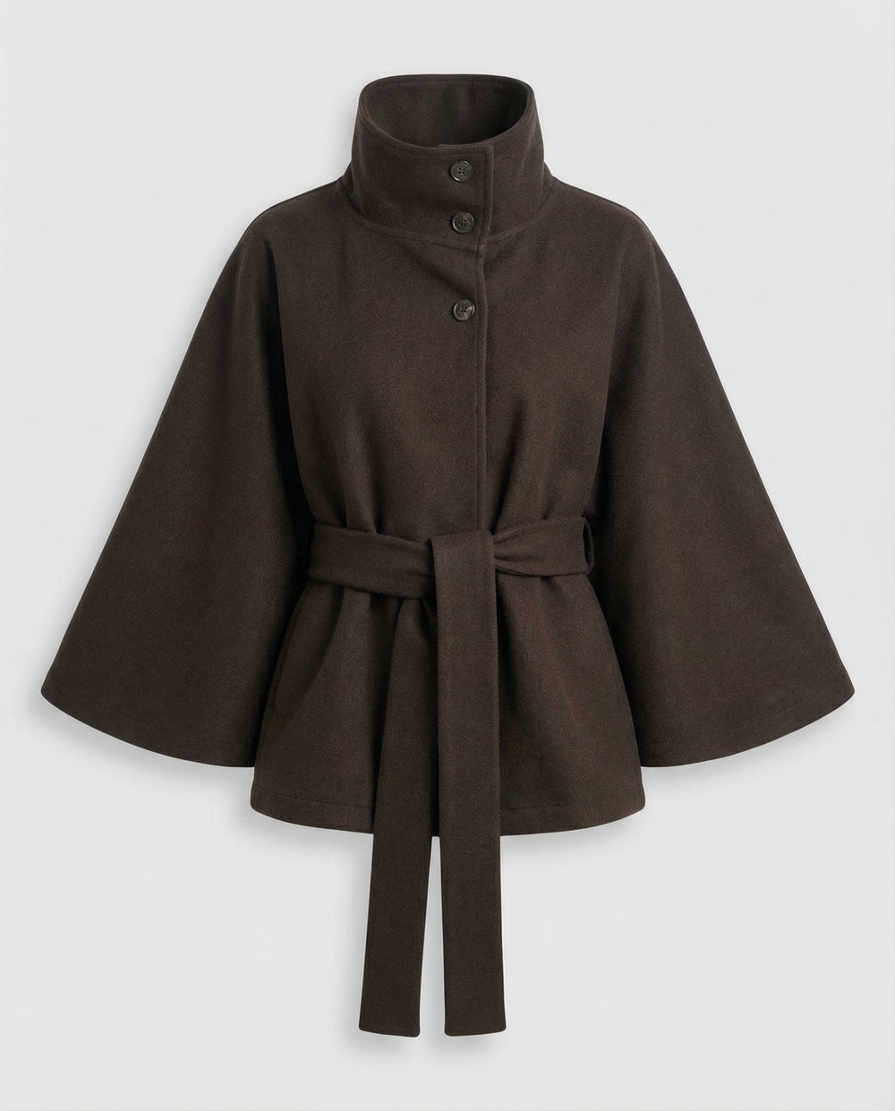 Georgia — Cape Jacket for Women with High Collar and Belt (2)
