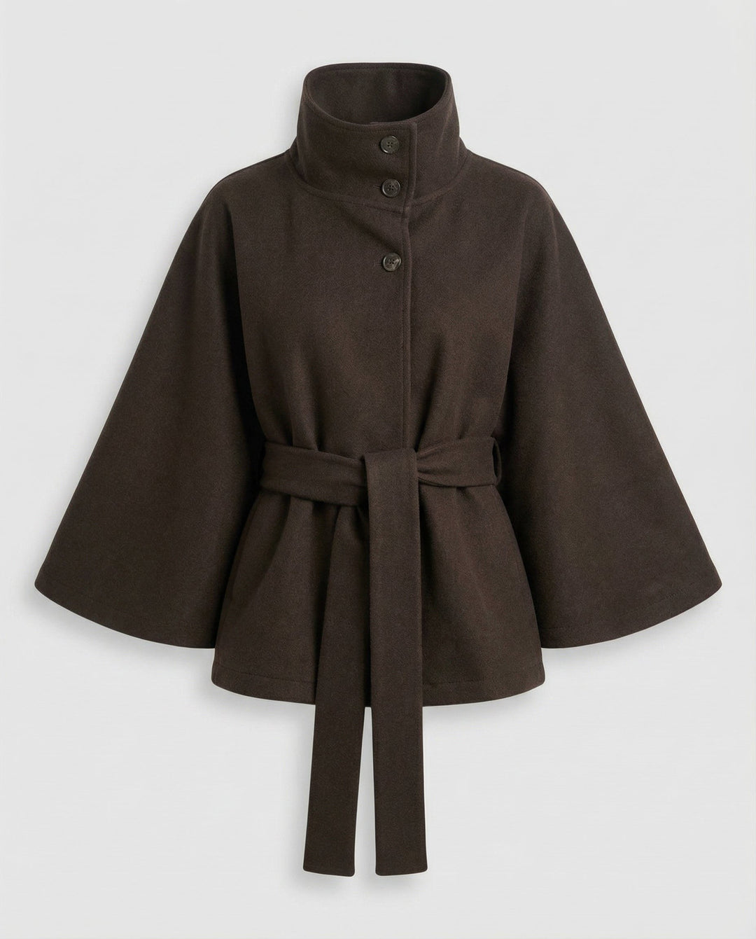 Georgia — Cape Jacket for Women with High Collar and Belt (2)