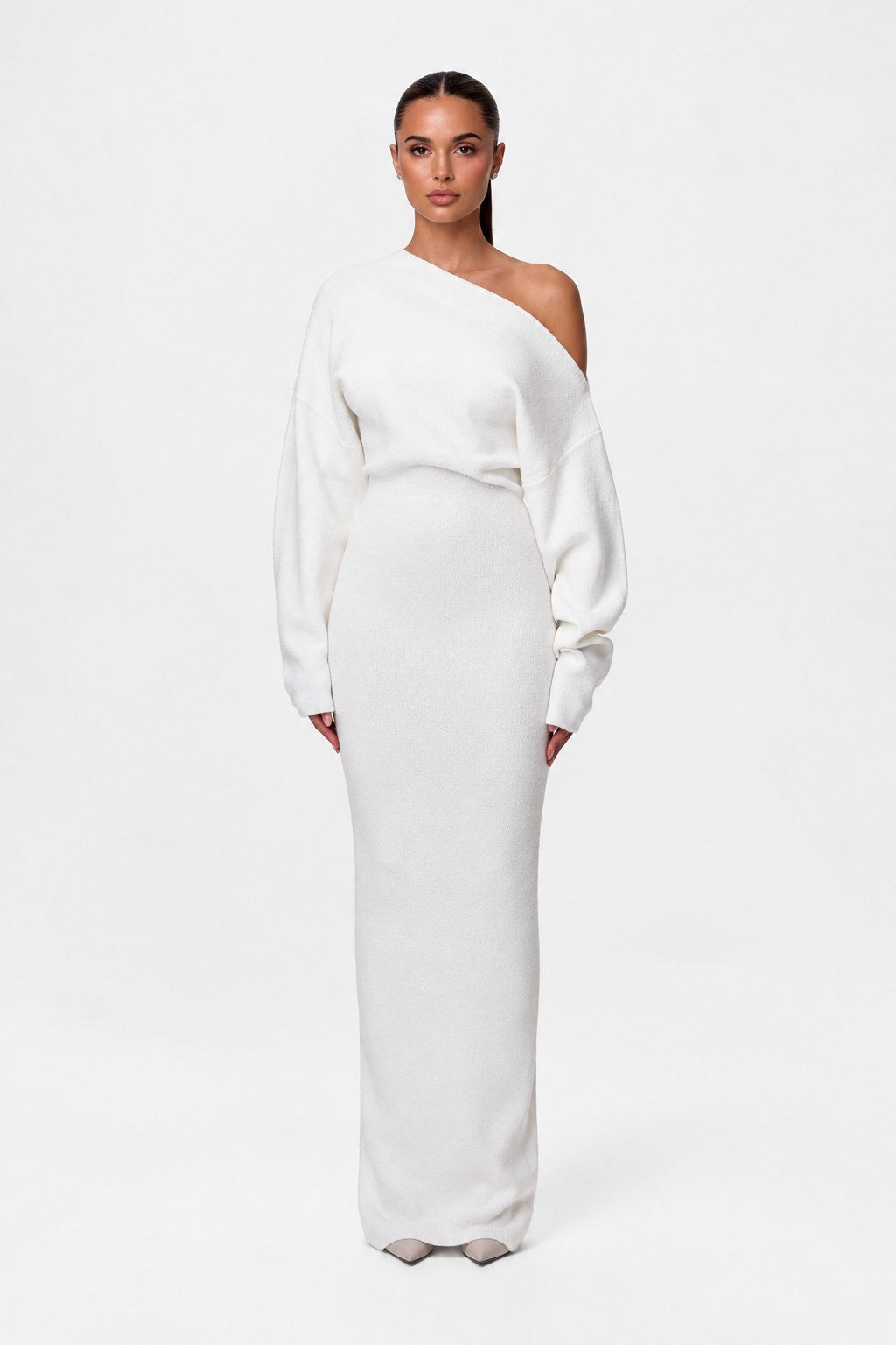 Gwen — Off Shoulder Knit Maxi Dress for Women with Long Sleeves (4)