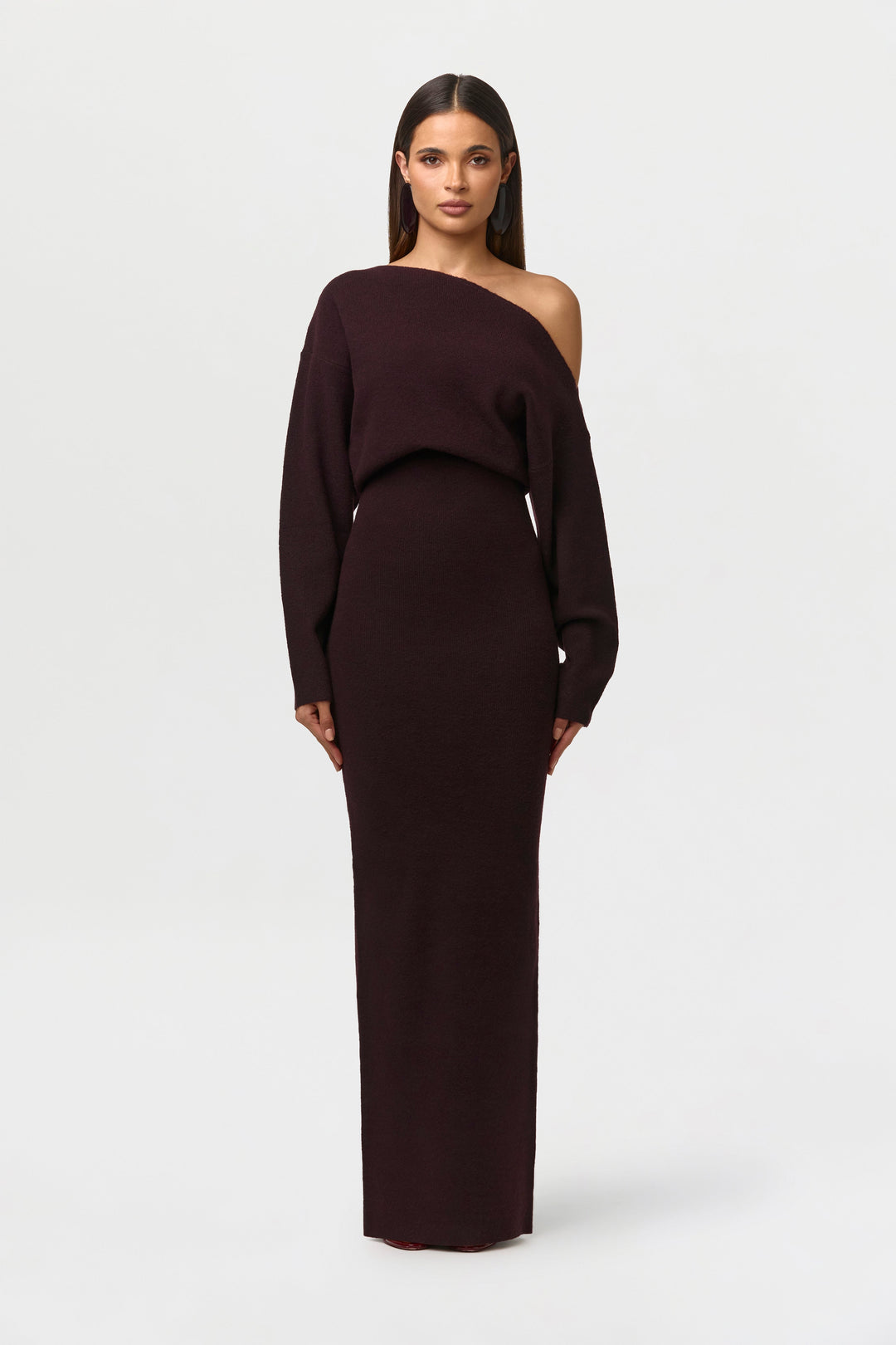 Gwen — Off Shoulder Knit Maxi Dress for Women with Long Sleeves (8)