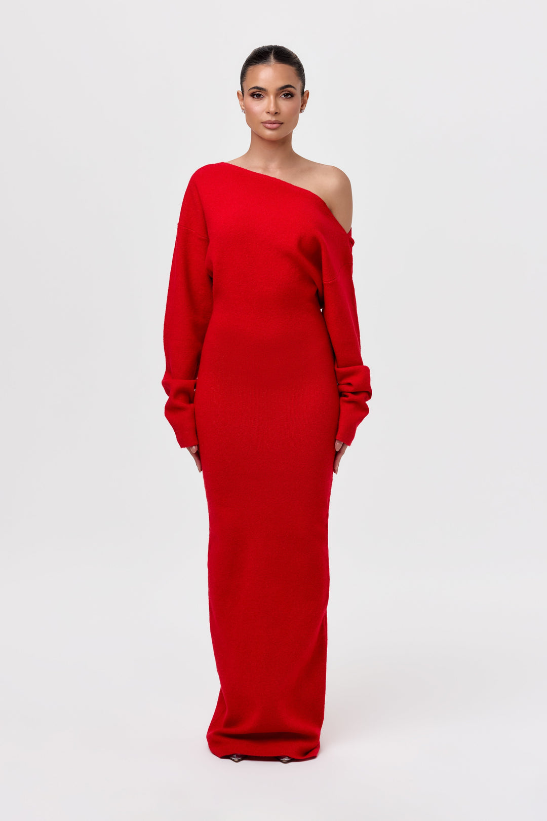 Gwen — Off Shoulder Knit Maxi Dress for Women with Long Sleeves (9)