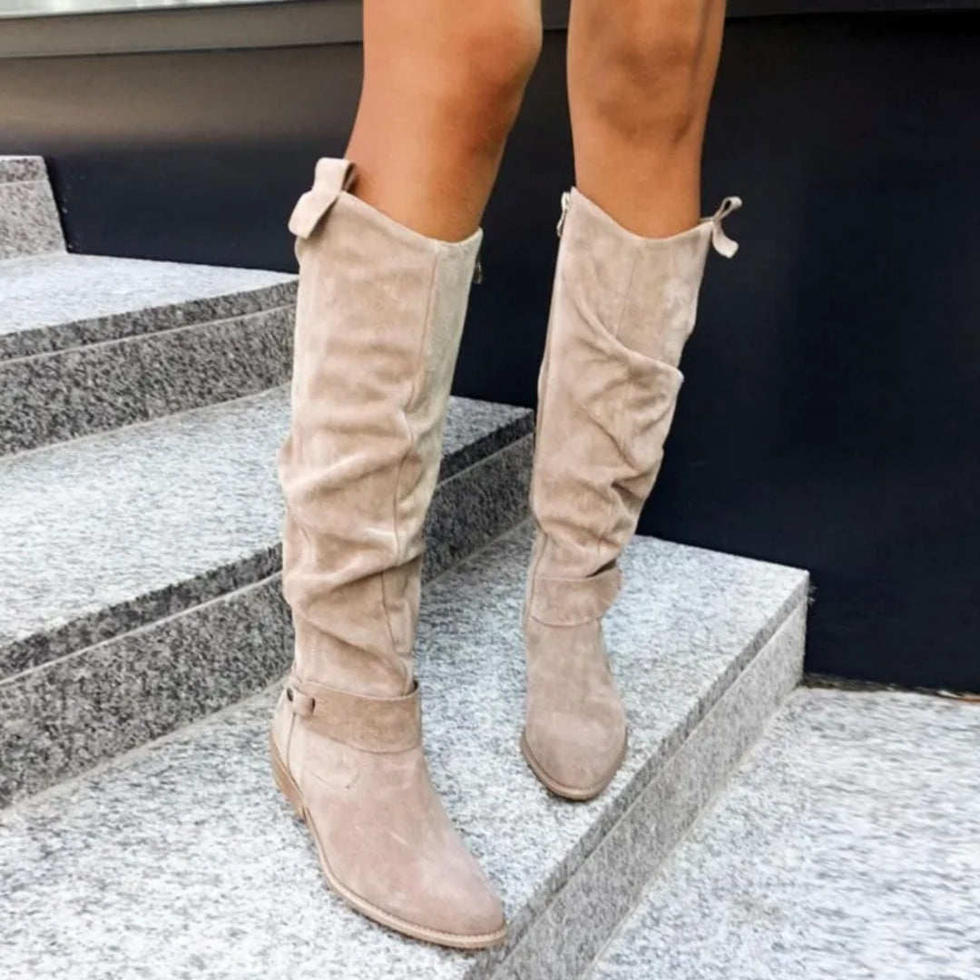 Hazel — Slouchy Knee High Boots for Women with Low Heel (2)