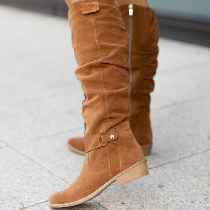 Hazel — Slouchy Knee High Boots for Women with Low Heel (5)
