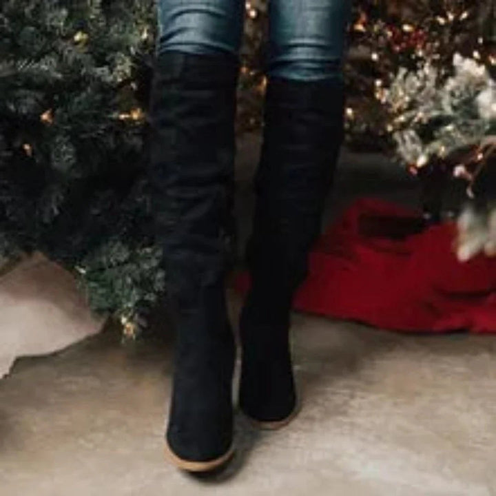 Hazel — Slouchy Knee High Boots for Women with Low Heel (7)
