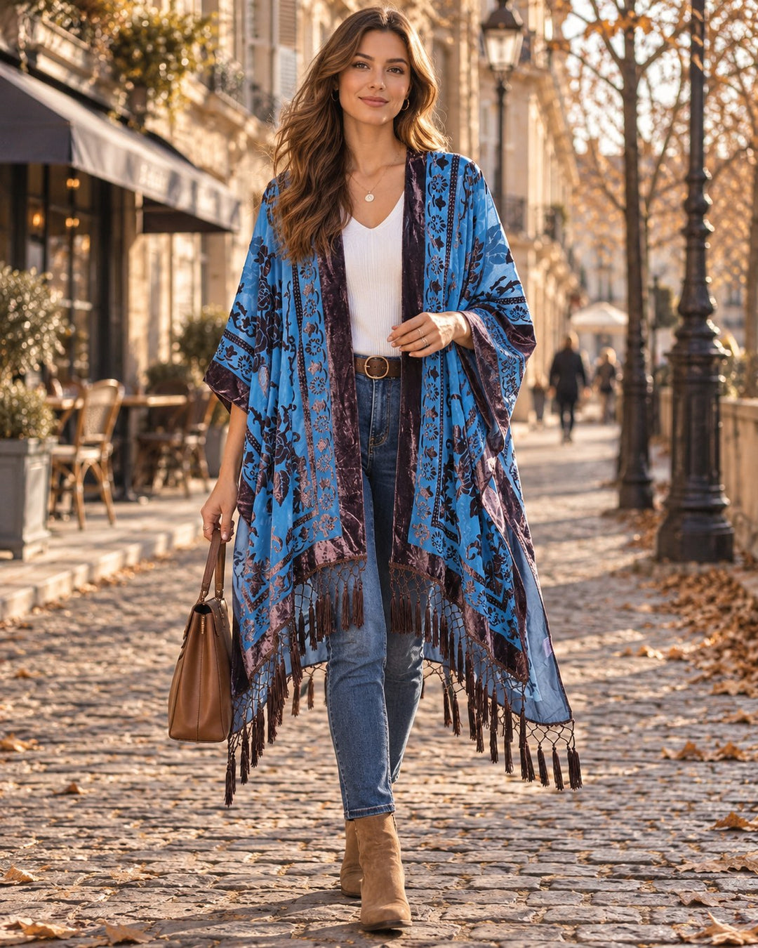 Holly — Long Cardigan for Women with Fringe (2)