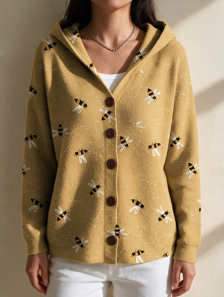 Ivy — Printed Hooded Cardigan for Women with Buttons (2)