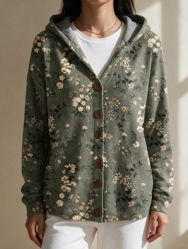 Ivy — Printed Hooded Cardigan for Women with Buttons (4)