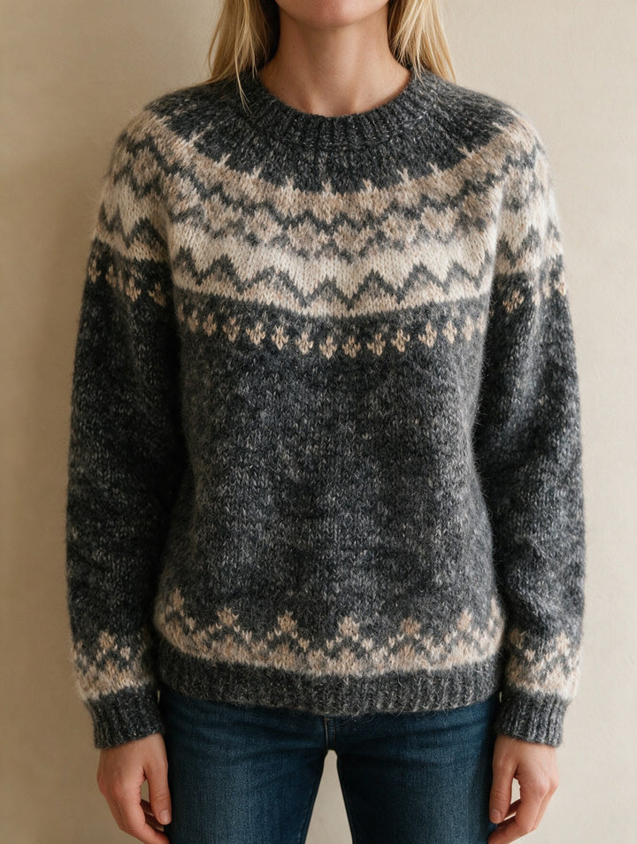 Jane — Fair Isle Sweater for Women with Round Neck