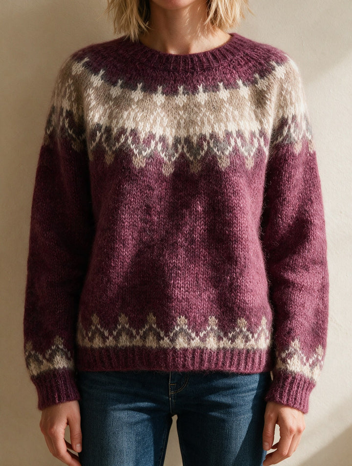 Jane — Fair Isle Sweater for Women with Round Neck (4)