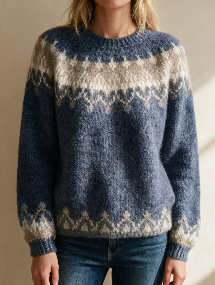 Jane — Fair Isle Sweater for Women with Round Neck (5)
