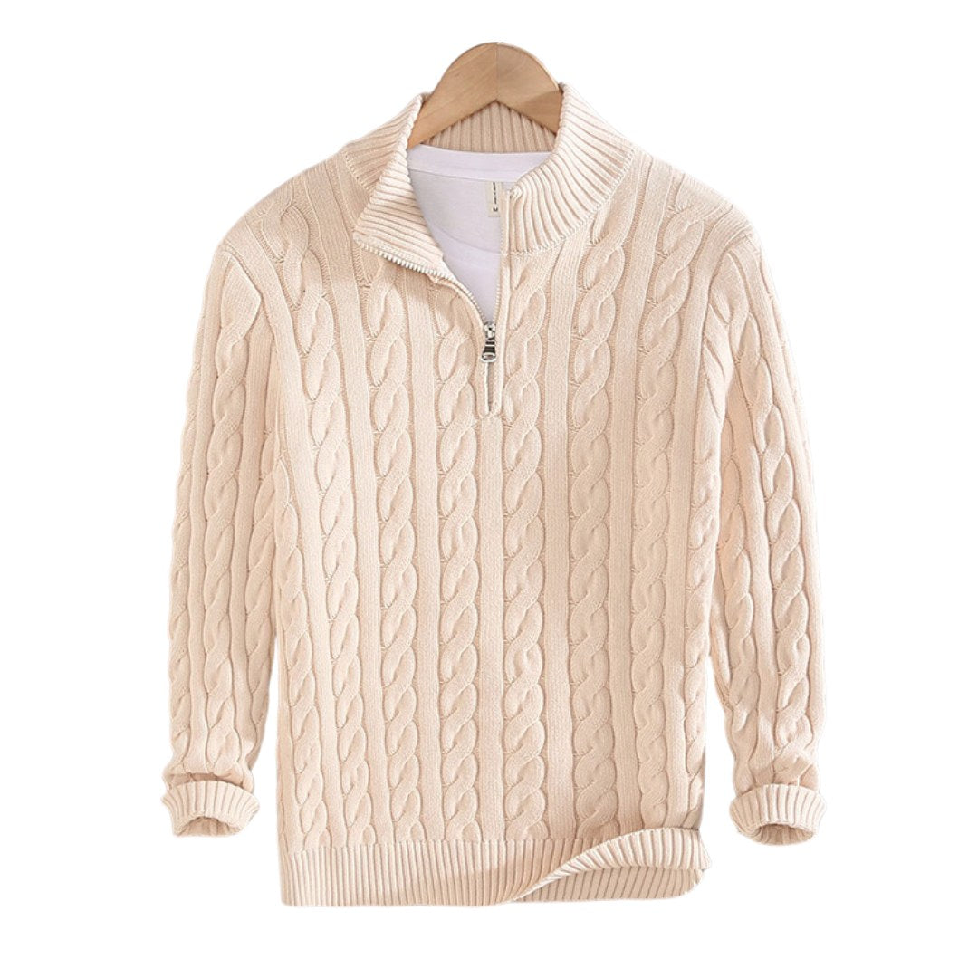 Julia — Cable Knit Sweater for Women with Zipper