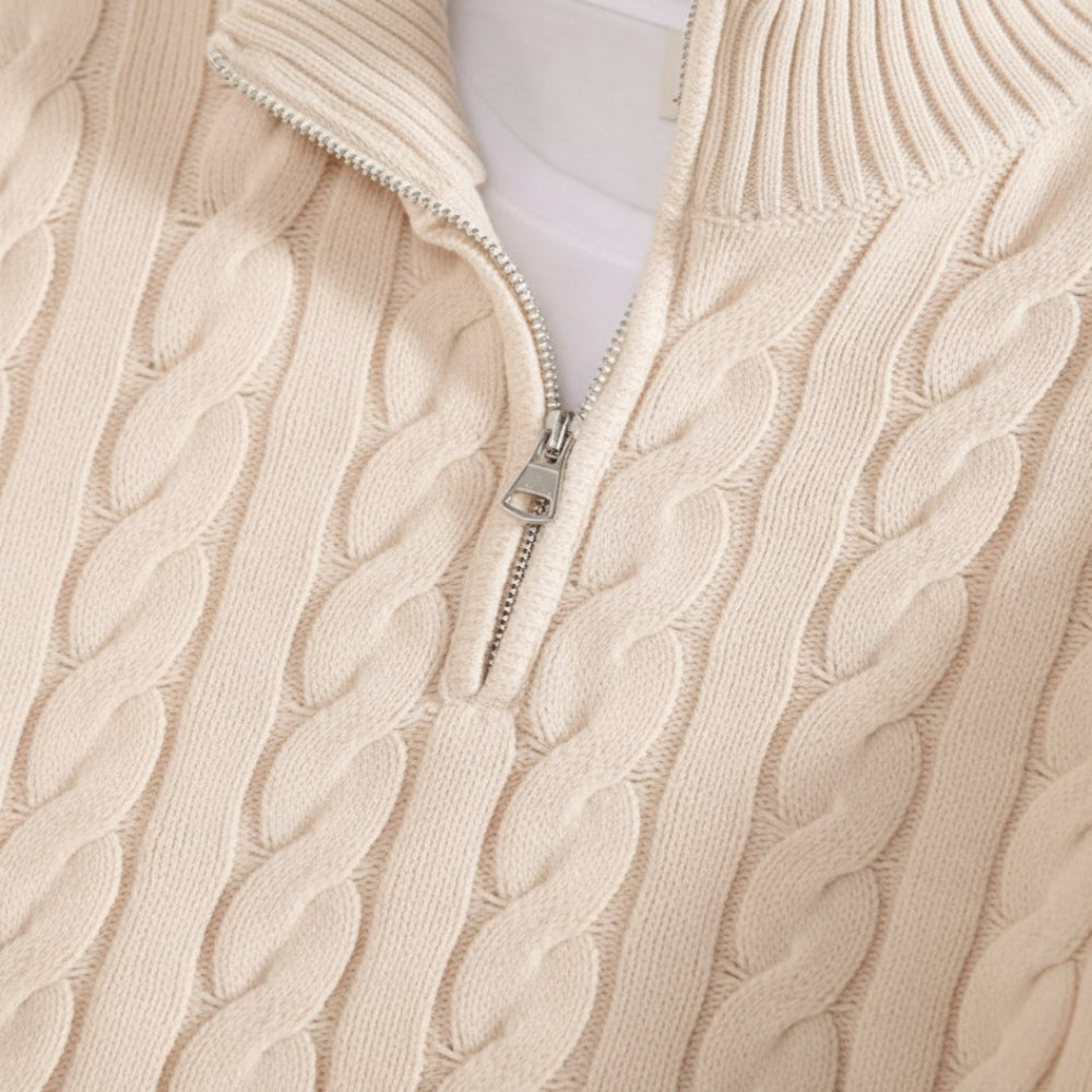 Julia — Cable Knit Sweater for Women with Zipper (2)