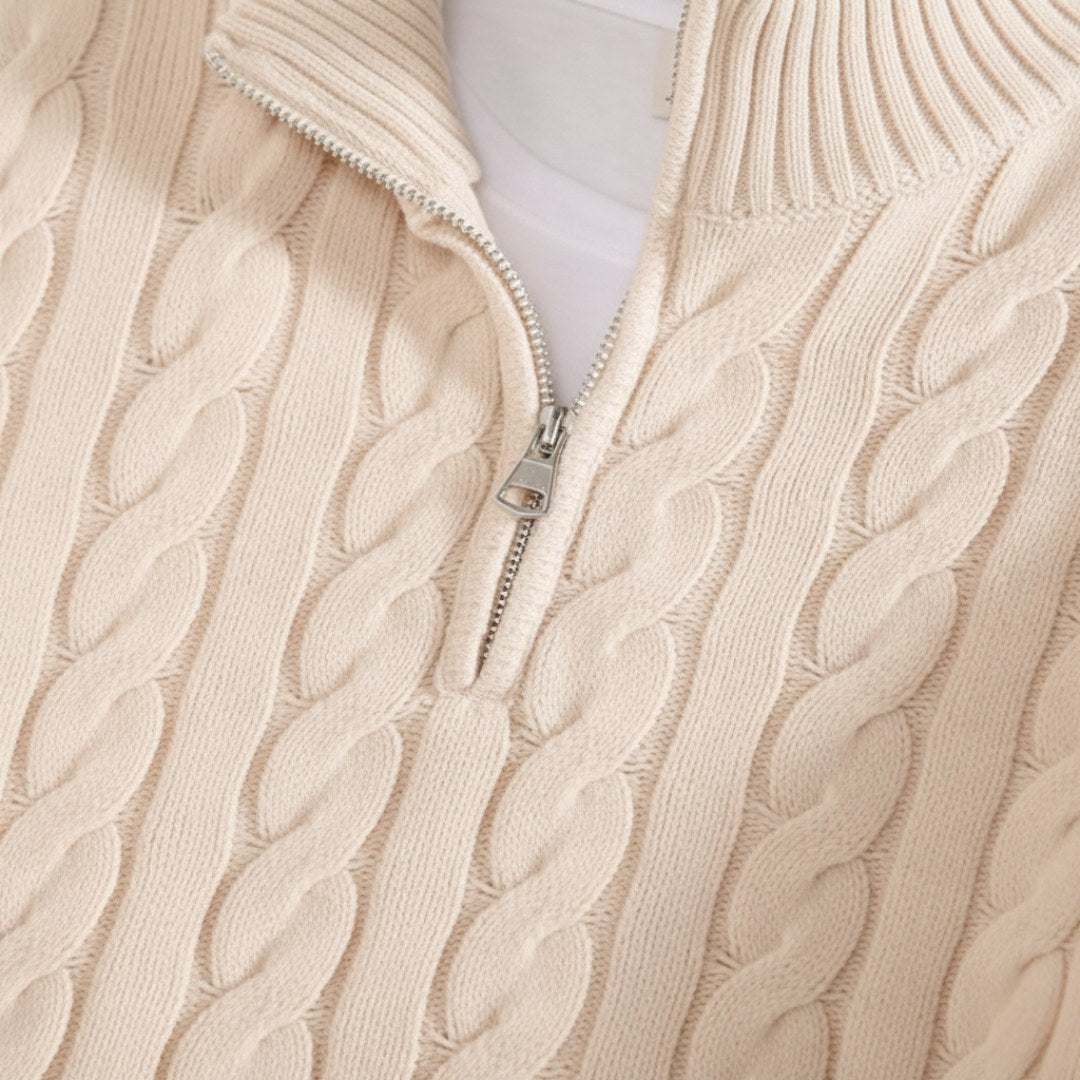 Julia — Cable Knit Sweater for Women with Zipper (2)