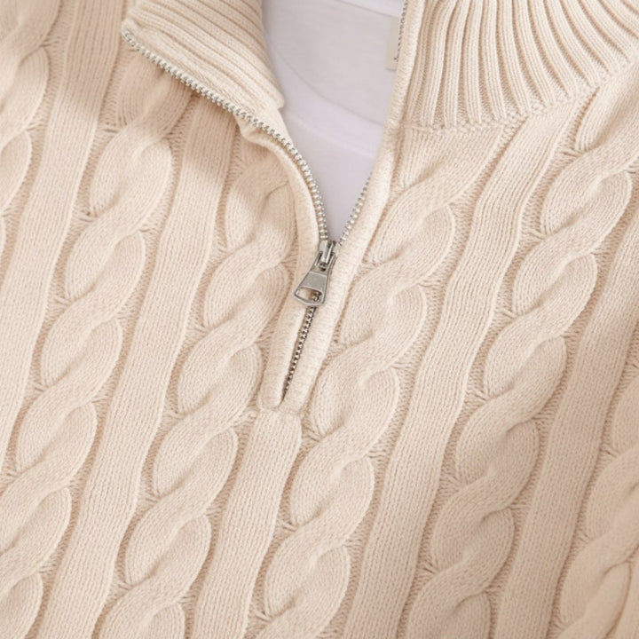 Julia — Cable Knit Sweater for Women with Zipper (2)