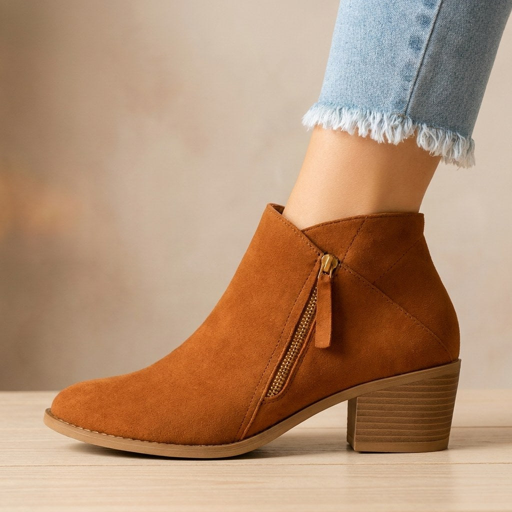 Juno — Heeled Ankle Boots for Women with Zipper (3)