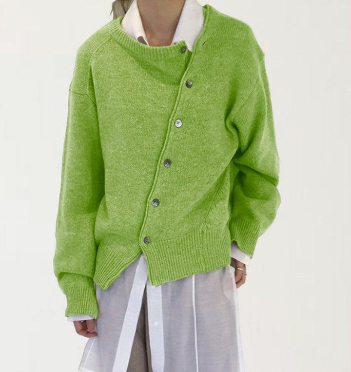 Kelly — Button Sweater for Women with Shirt Collar