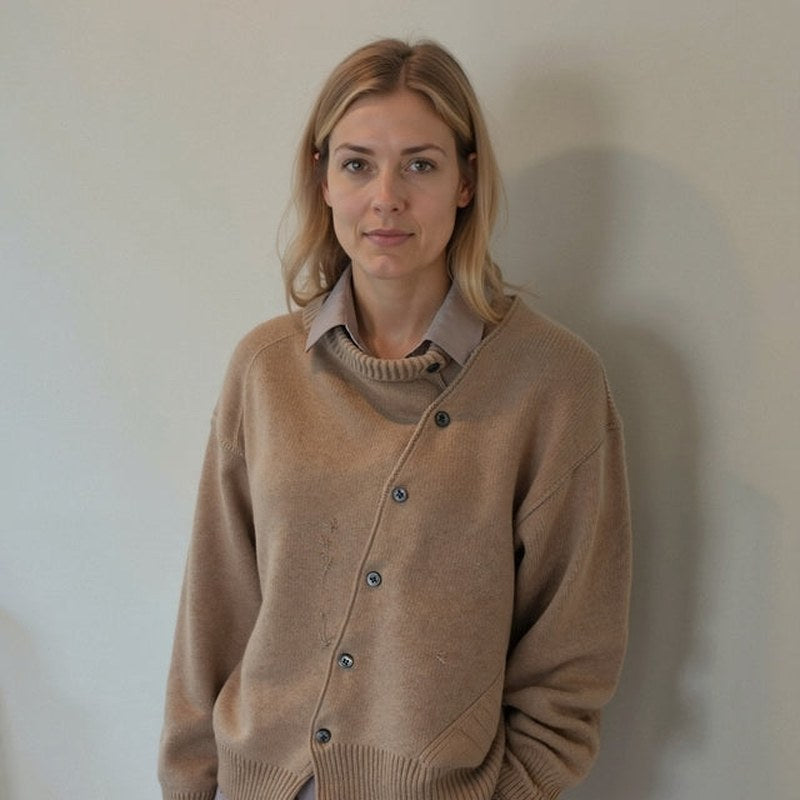 Kelly — Button Sweater for Women with Shirt Collar (2)