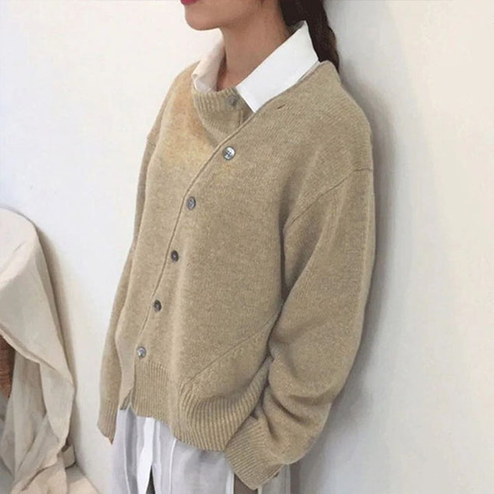 Kelly — Button Sweater for Women with Shirt Collar (6)