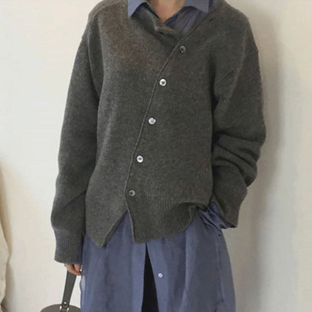 Kelly — Button Sweater for Women with Shirt Collar (7)