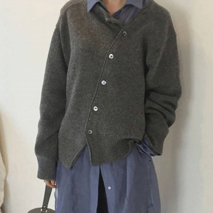 Kelly — Button Sweater for Women with Shirt Collar (7)
