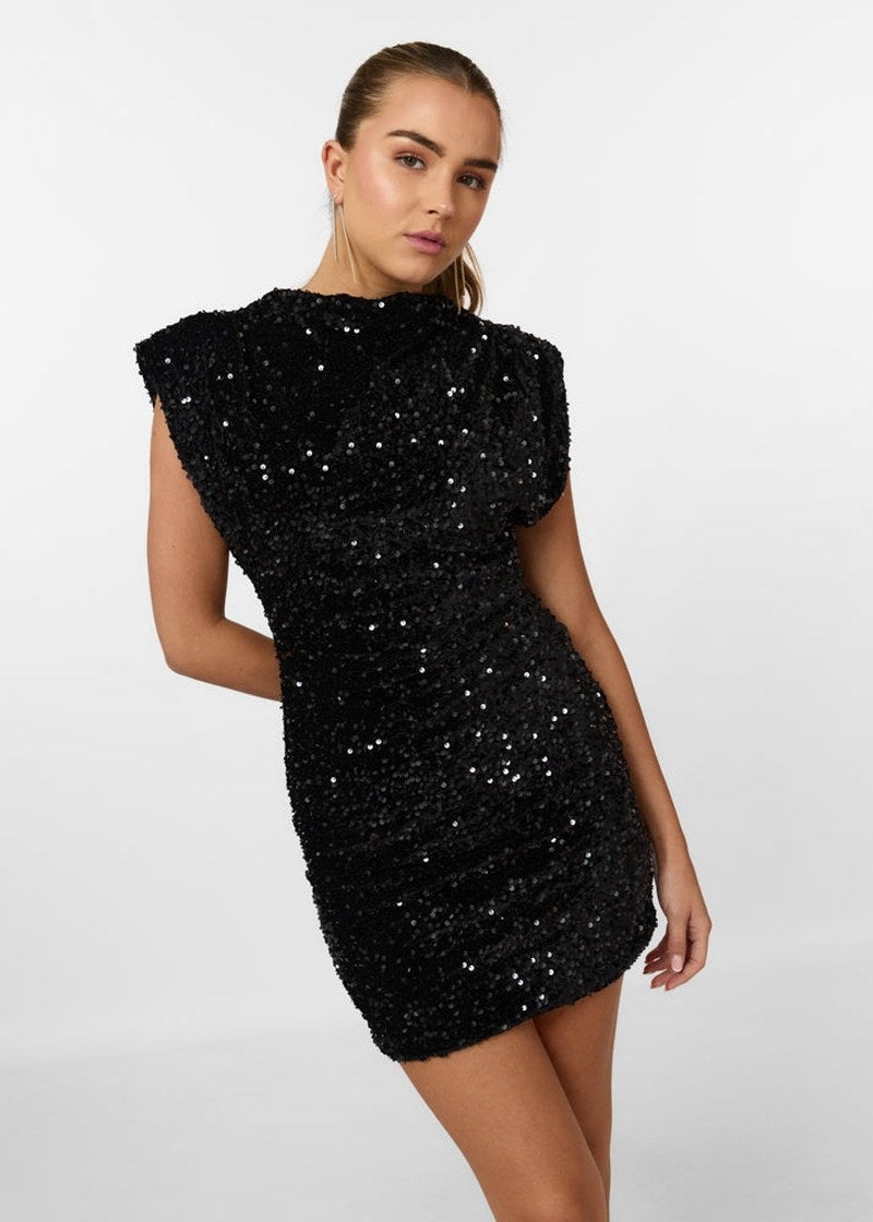 Leah — Glitter Mini Dress for Women with Cap Sleeves (2)