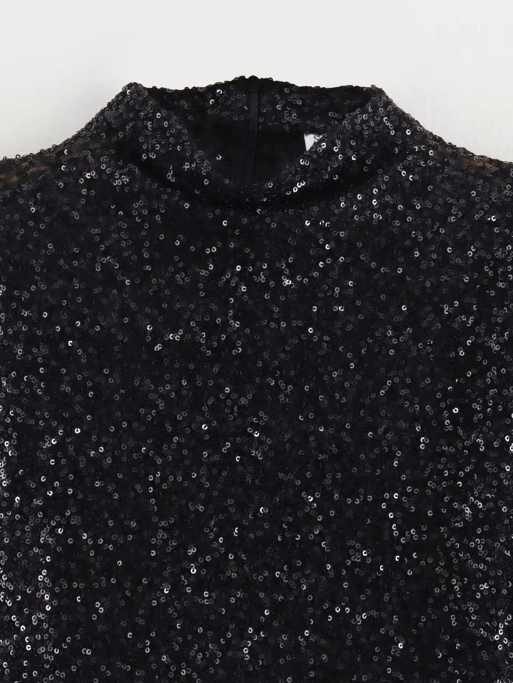 Leah — Glitter Mini Dress for Women with Cap Sleeves (4)