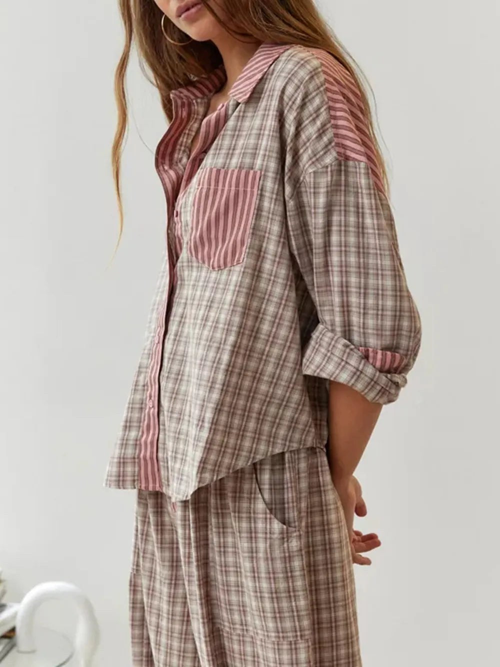 Lillian — Cotton Pajama Set for Women with Button Front