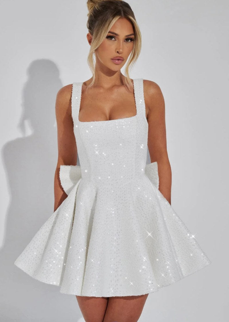 Lucy — Sequin Skater Dress for Women with Bow (2)