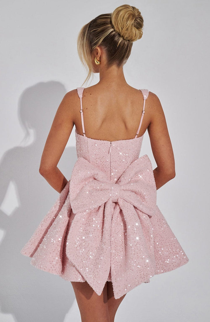 Lucy — Sequin Skater Dress for Women with Bow (4)