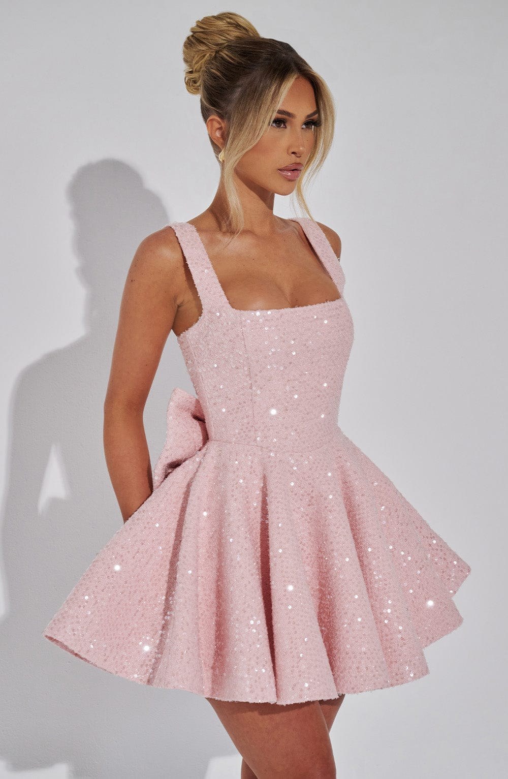 Lucy — Sequin Skater Dress for Women with Bow (5)