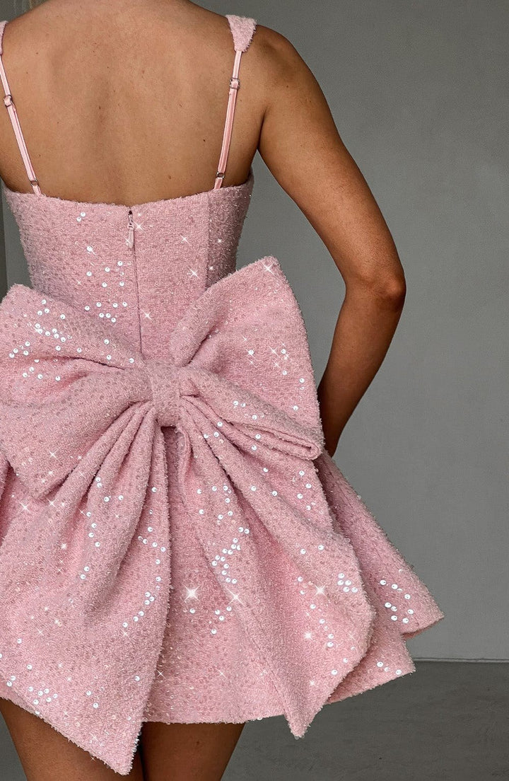 Lucy — Sequin Skater Dress for Women with Bow (7)