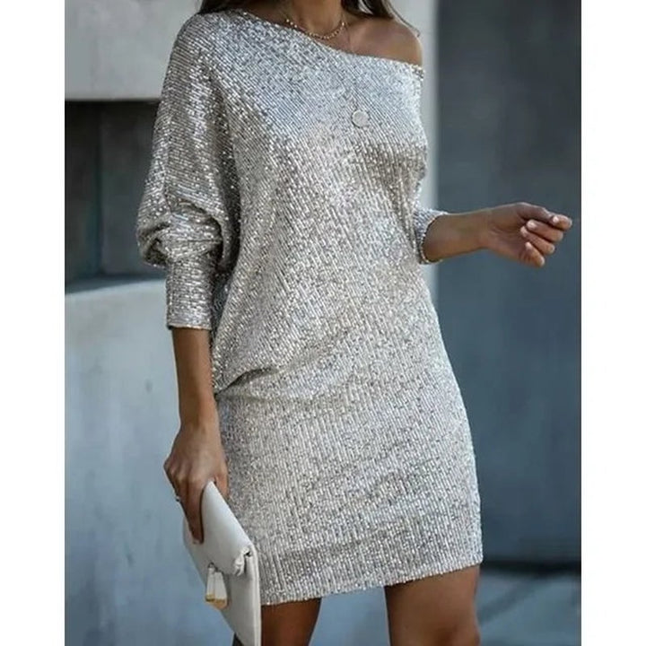 Maggie — One Shoulder Sequin Dress for Women with Long Sleeves (5)