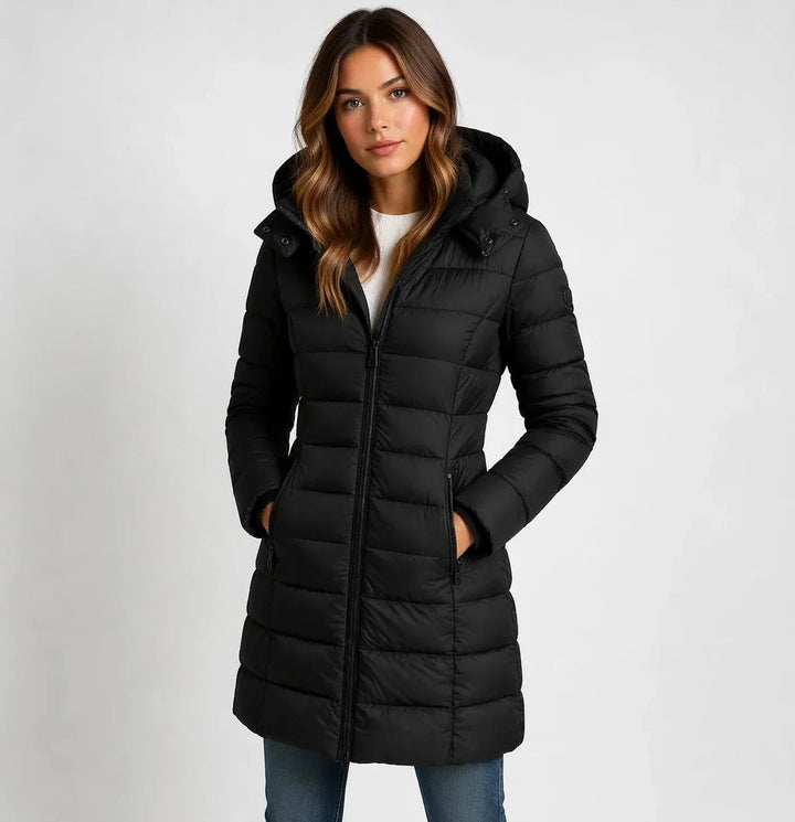 Megan — Long Puffer Coat for Women with Hood