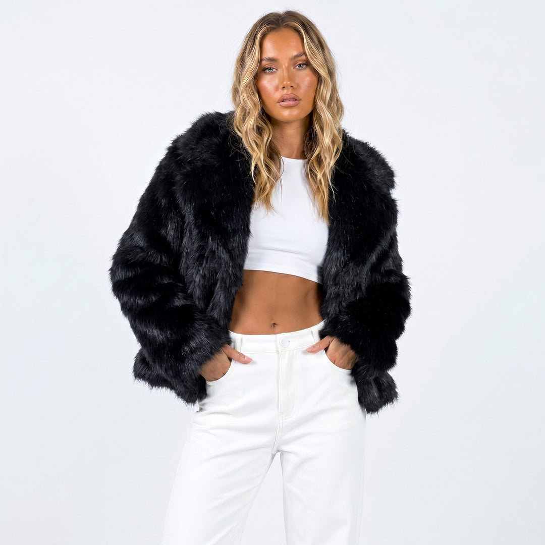 Monica — Fur Jacket for Women with Wide Collar (4)