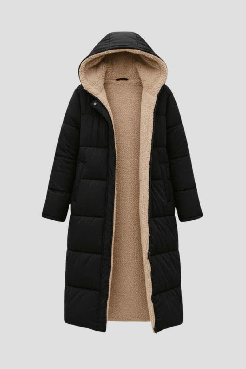 Nancy — Longline Puffer Coat for Women with Hood (2)