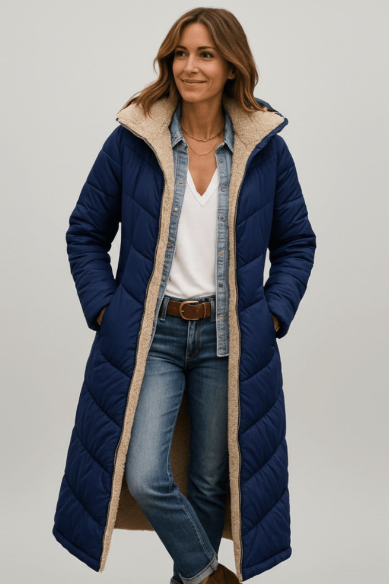 Nancy — Longline Puffer Coat for Women with Hood (5)