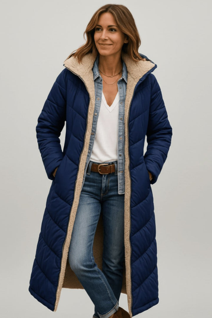 Nancy — Longline Puffer Coat for Women with Hood (5)