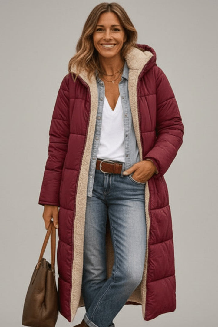 Nancy — Longline Puffer Coat for Women with Hood (8)