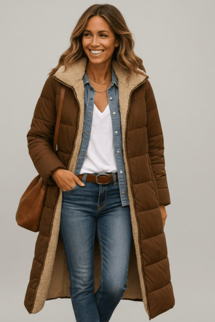 Nancy — Longline Puffer Coat for Women with Hood (9)