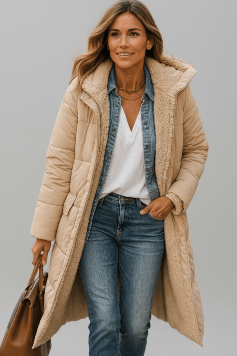 Nancy — Longline Puffer Coat for Women with Hood (10)
