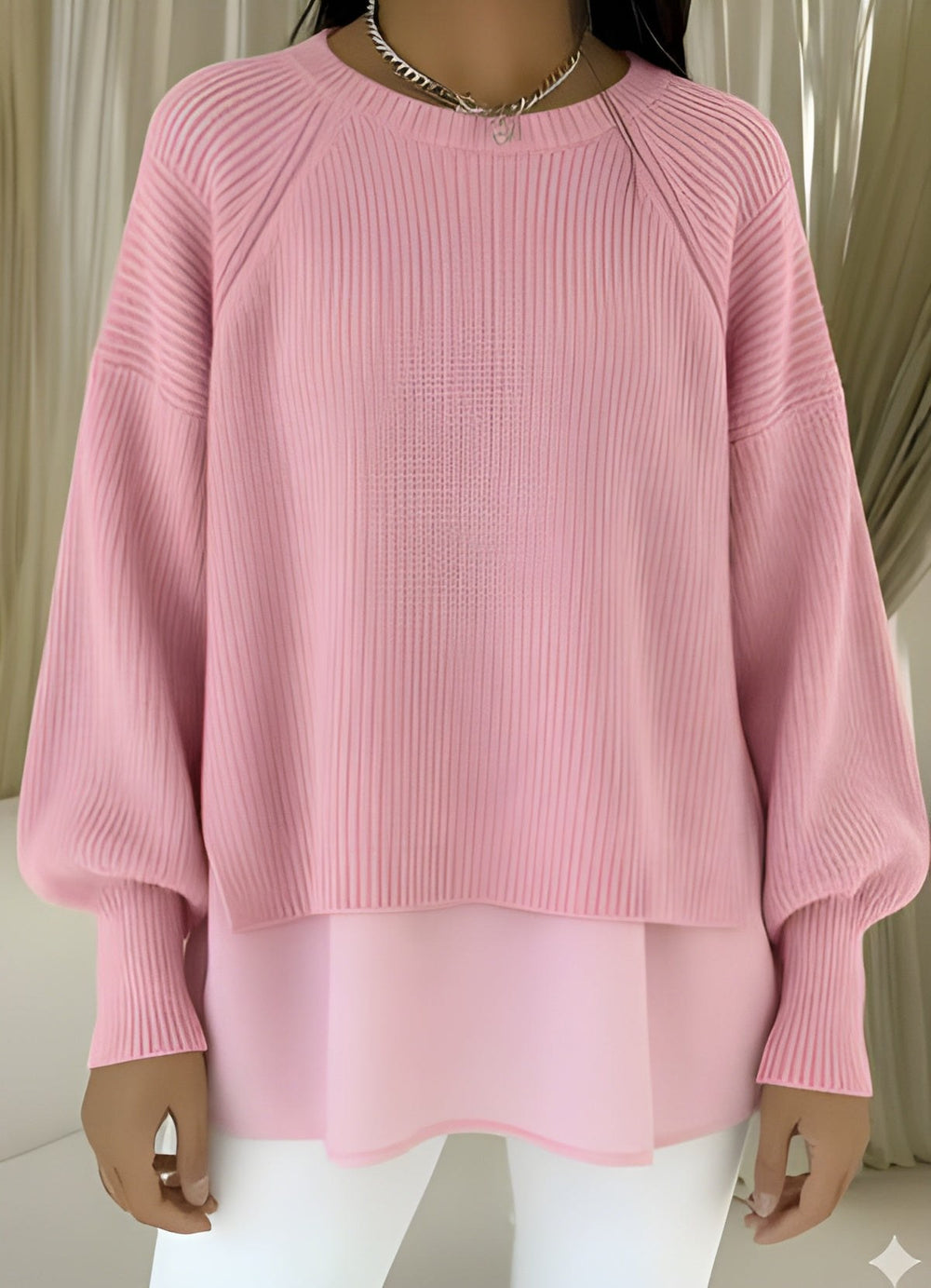 Naomi — Knit Sweater for Women with Balloon Sleeves (2)