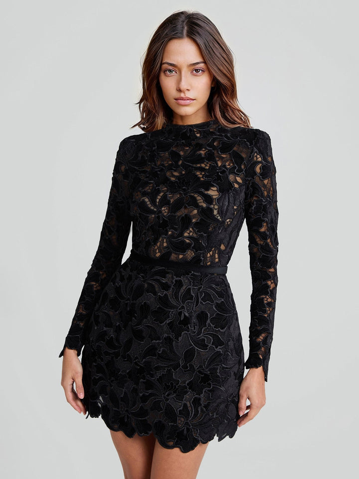 Nina — Lace Mini Dress for Women with Long Sleeves (6)