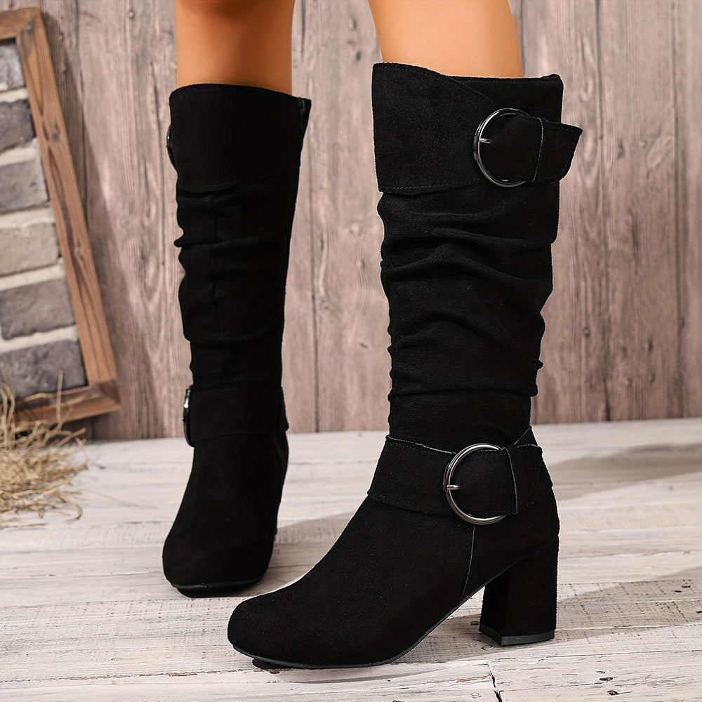 Nora — Knee High Boots for Women with Buckle (2)