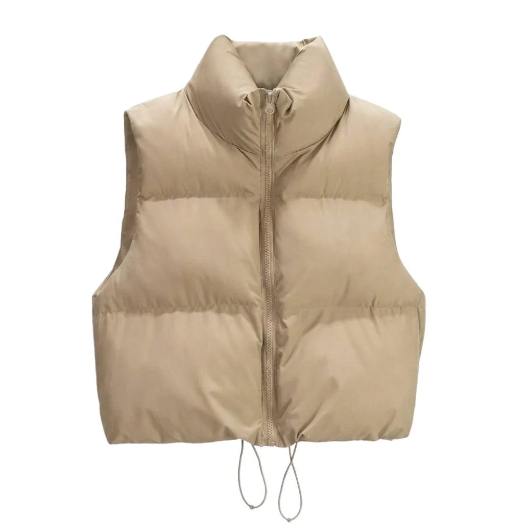 Paige — Cropped Puffer Vest for Women with High Collar (5)