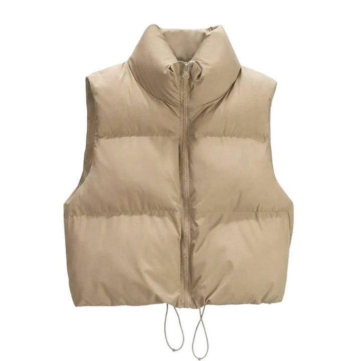 Paige — Cropped Puffer Vest for Women with High Collar (5)