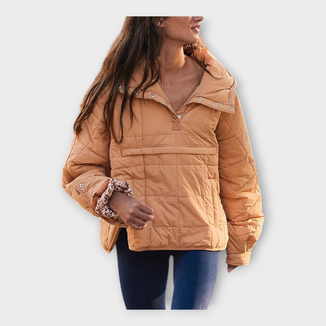 Paula — Quilted Pullover Jacket for Women with Hood