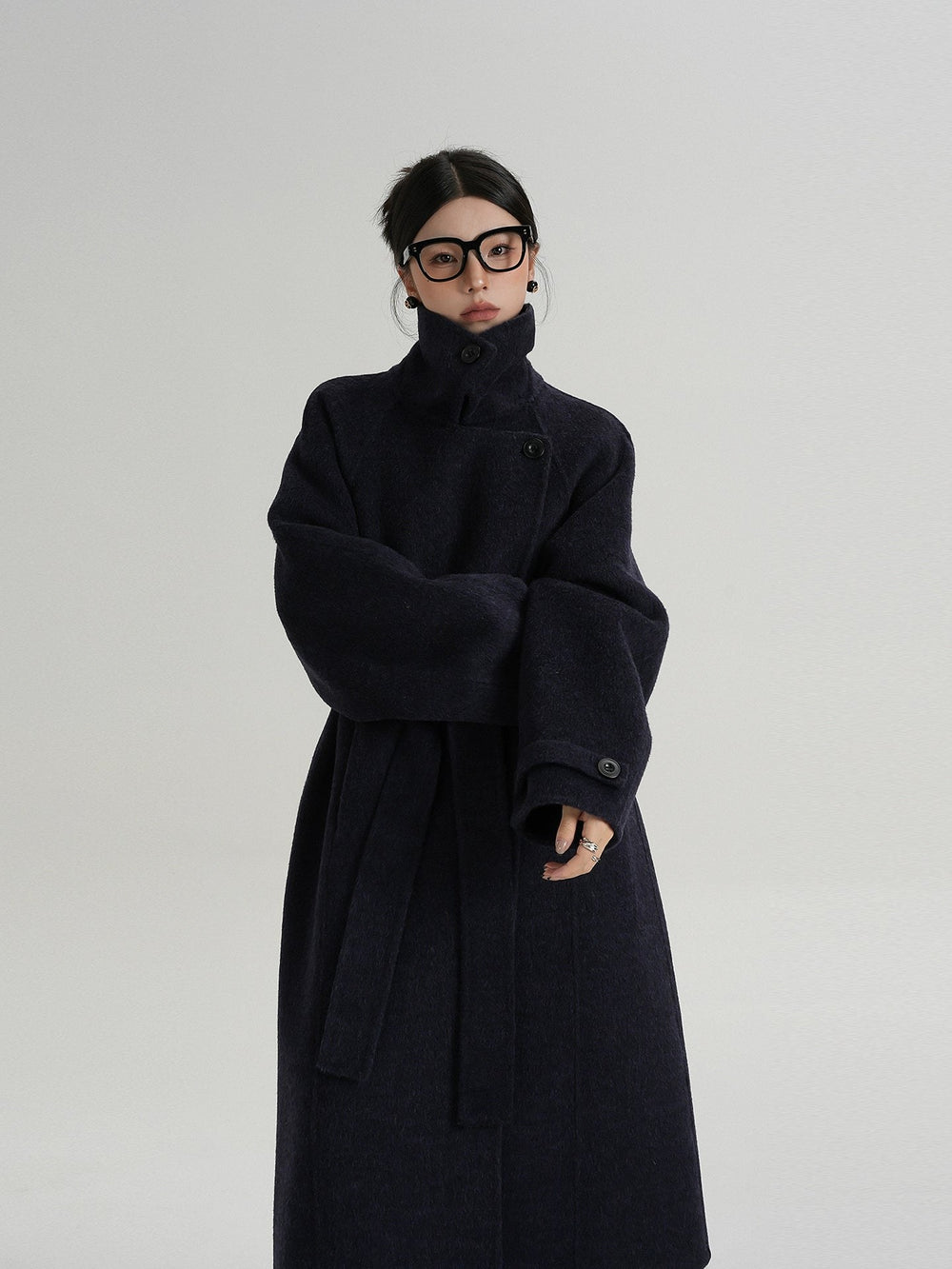 Quinn — Long Wool Coat for Women with High Collar (2)