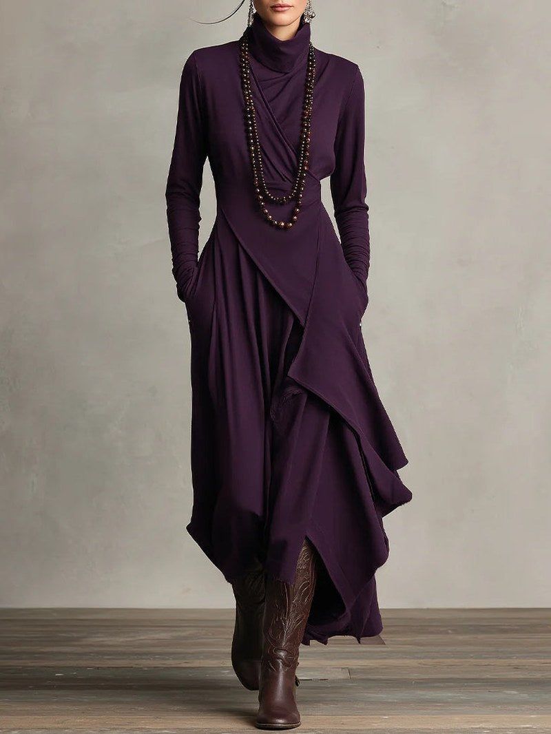 Rebecca — Long Sleeve Maxi Dress for Women with Turtleneck