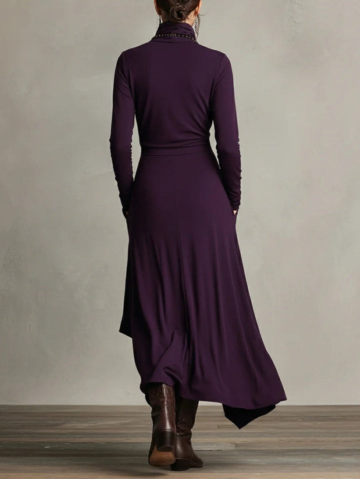 Rebecca — Long Sleeve Maxi Dress for Women with Turtleneck (2)
